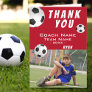 Soccer Football Red Thank you Coach Photo Card