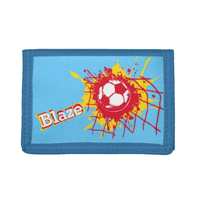 Soccer / football red yellow blue score wallet (Front)