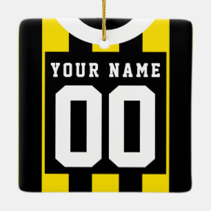 Soccer Football Rugby Jersey Name Number Template Ceramic Ornament