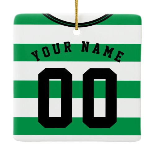 Soccer Football Rugby Jersey Name  Number Template Ceramic Ornament