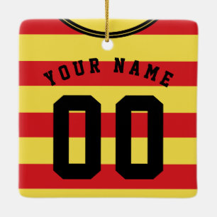 Soccer Football Rugby Jersey Name  Number Template Ceramic Ornament