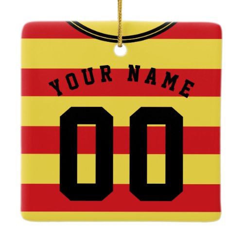 Soccer Football Rugby Jersey Name  Number Template Ceramic Ornament