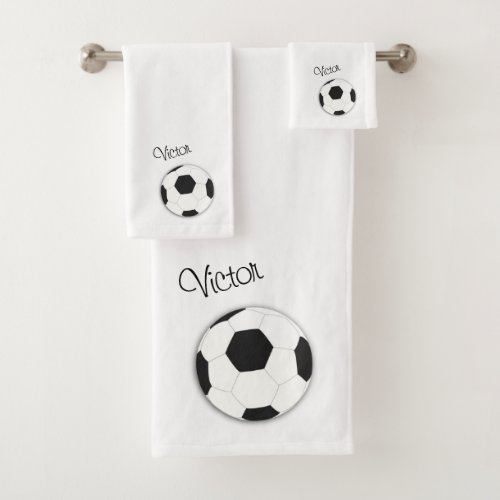 Soccer FootBall Sport Bath Towel Set