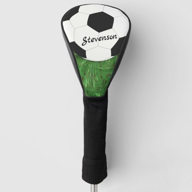 Soccer FootBall Sport Initialized Golf Head Cover (Front)