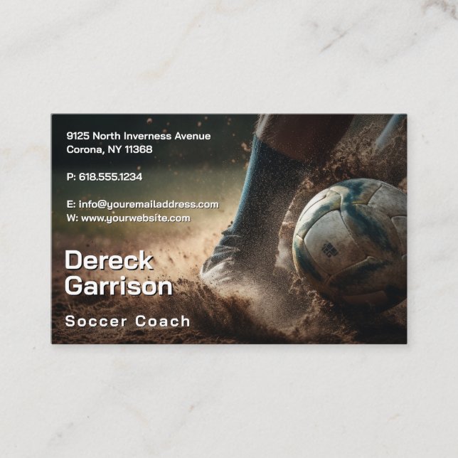 Soccer | Football Sports Coach Business Card (Front)