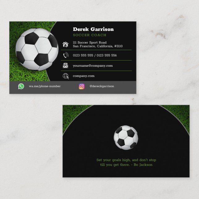 Soccer | Football Sports Coach Business Card (Front/Back)