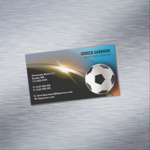 Soccer  Football Sports Coach Business Card Magnet