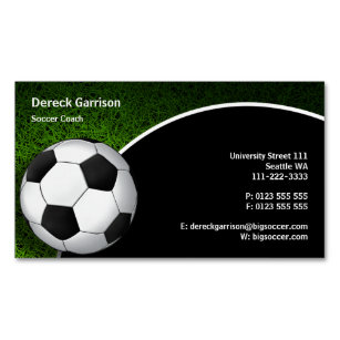 Soccer   Football Sports Coach Business Card Magnet