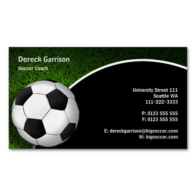 Soccer | Football Sports Coach Business Card Magnet (Front)