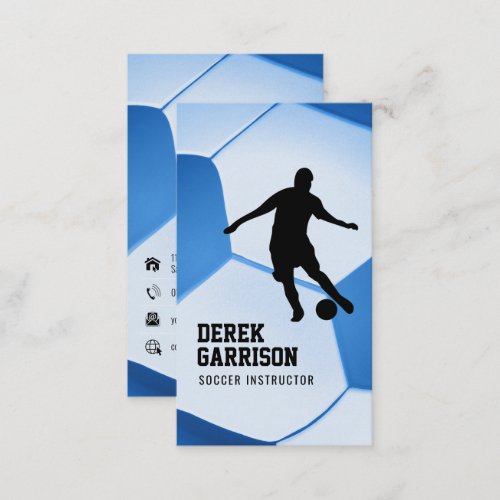 Soccer  Football Sports Coach Deep Blue Business Card