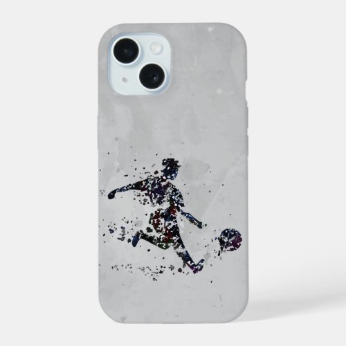 Soccer Football Sports Game Silhouette  iPhone 15 Case