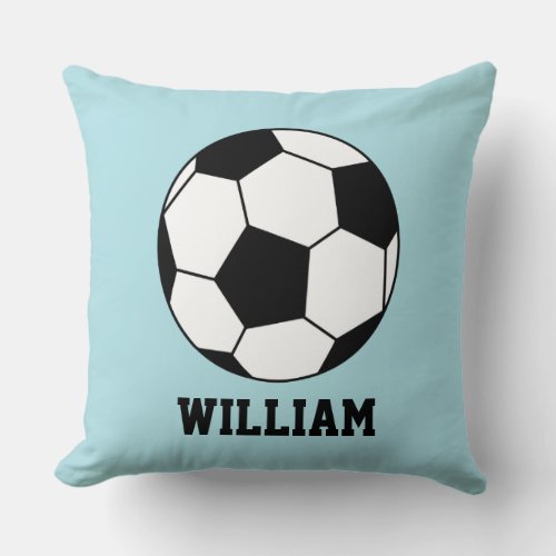 Soccer Football Sports Player Custom Name Throw Pillow
