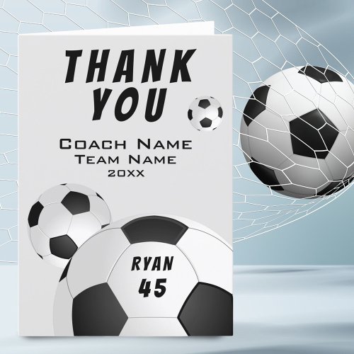 Soccer Football Sports Thank you Coach Card