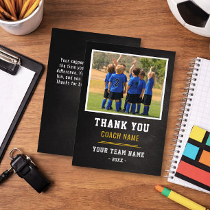 Soccer Football Team Coach Thank You Photo  Card