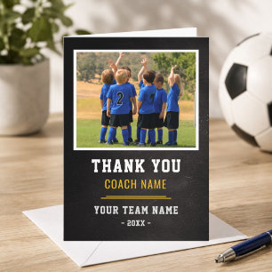 Soccer Football Team Coach Thank You Photo Card