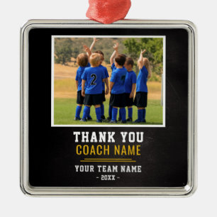 Soccer Football Team Coach Thank You Photo Metal Ornament