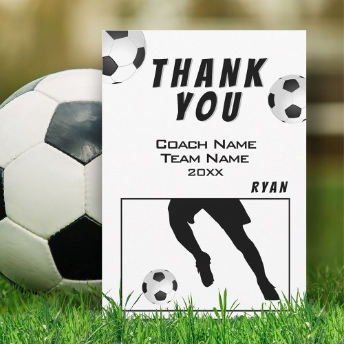 Soccer  Football Thank you Coach Card