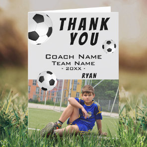 Soccer Football Thank you Coach Photo Card
