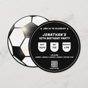Soccer Football Theme Birthday Party Event Invitation
