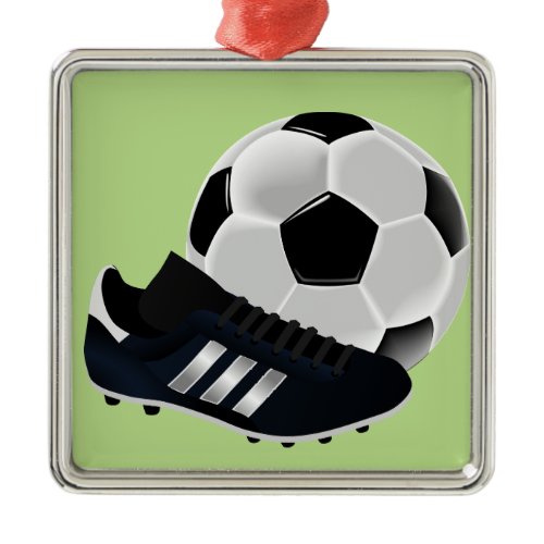 Soccer / Football theme soccer ball Metal Ornament