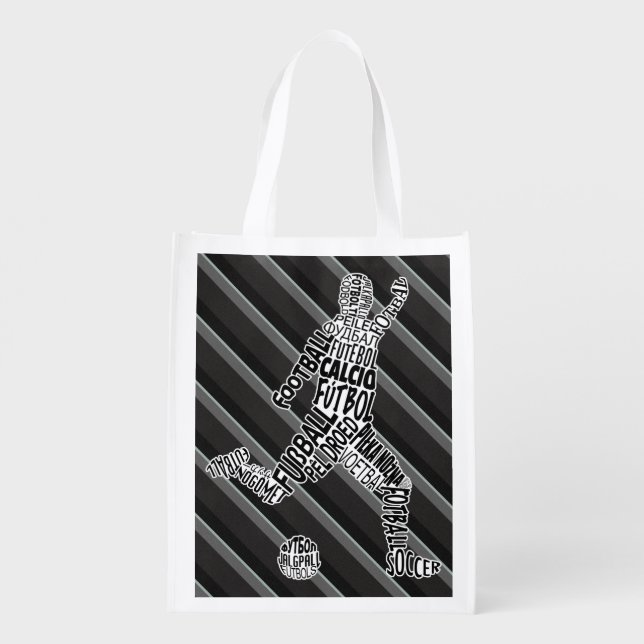 Soccer Football Typography Shopping Bag (Back)