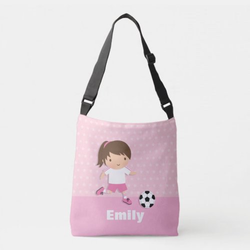 Soccer Footballer Girl Pink Personalized Tote Bag