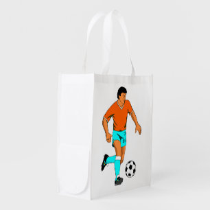 Soccer footballer image for reuseable bag