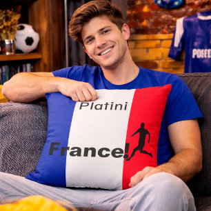 Soccer France, customizable Throw Pillow