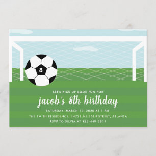 Soccer Fun birthday party invitation