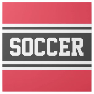 SOCCER Fun Bright Red Black White Racing Stripes Gallery Wrap