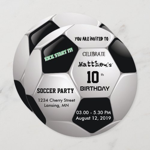 Soccer Fun Fantastic Birthday Party Invitation