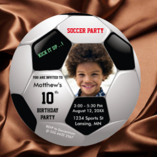 Soccer Fun Photo Birthday Epic Party Invitation
