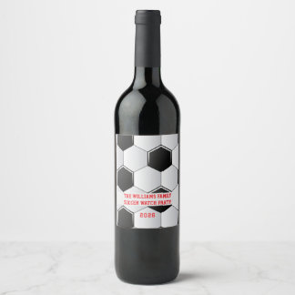 Soccer Futbal Bola 2026 Football Party Wine Label