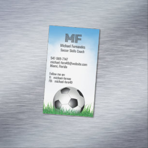 Soccer Futball Coach Business Card Magnet
