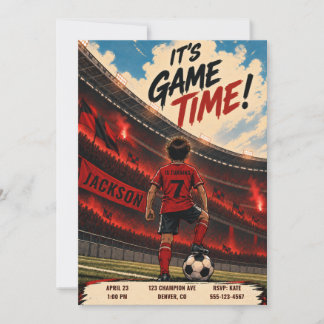 Soccer Game Birthday Invitation