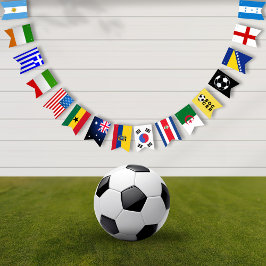 Soccer Game Party World Bunting Flags