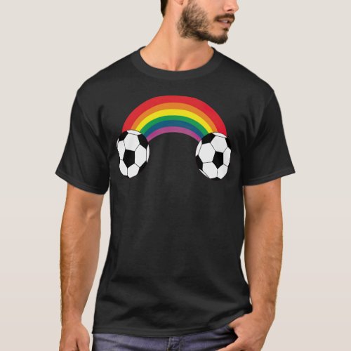 Soccer Gay Rainbow Balls Tolerance Pride football  T_Shirt