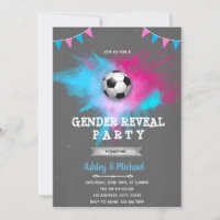 Soccer gender reveal invitation