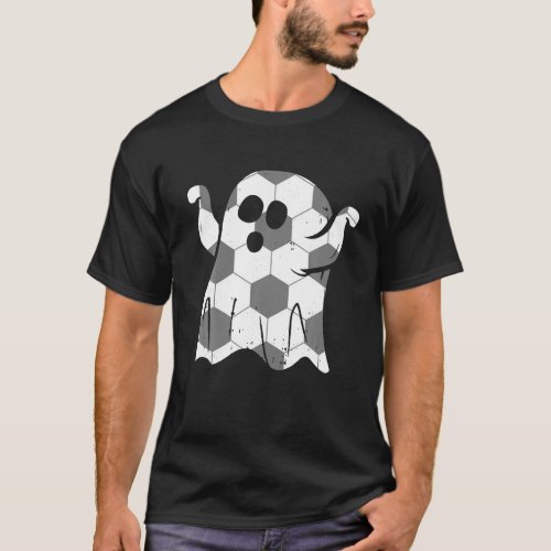 Soccer Ghost Trick Or Treat Funny Halloween Soccer T_Shirt