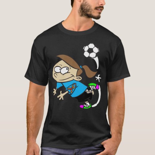SOCCER GIRL AUTISM RIBBON quote  T_Shirt