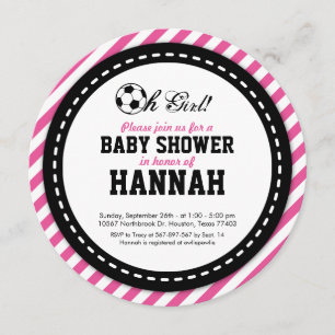 Soccer Girl Baby Shower Invitation