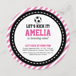 Soccer Girl Birthday Invitation