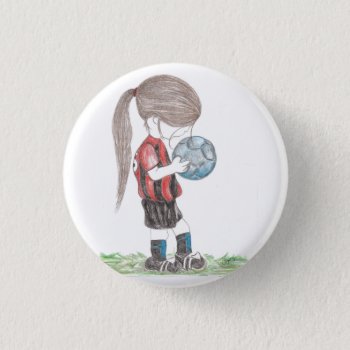 Soccer Girl Button by sonyadanielle at Zazzle