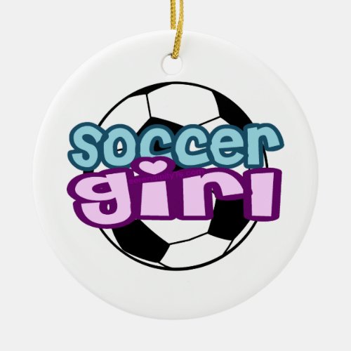 Soccer Girl Ceramic Ornament