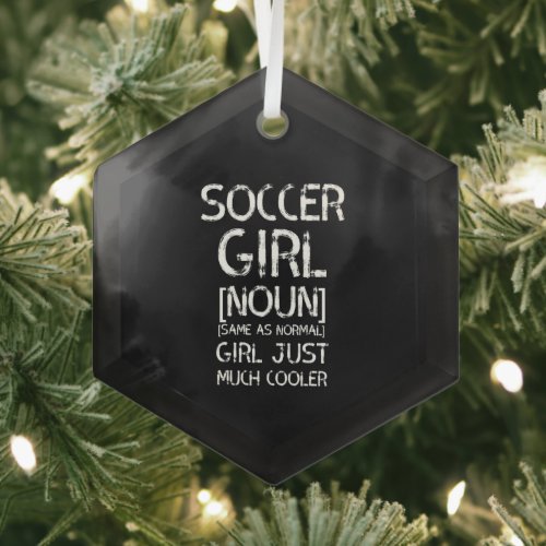 Soccer  girl cool glass ornament