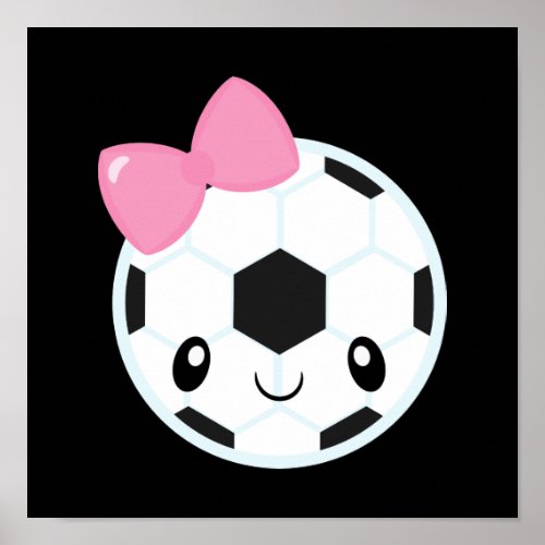 Soccer Girl Emoji Poster