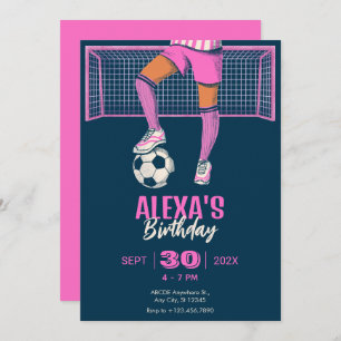 Soccer girl / female soccer birthday invitation