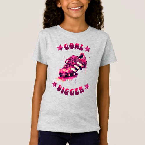 Soccer Girl Goal Digger Cool Pink T_Shirt