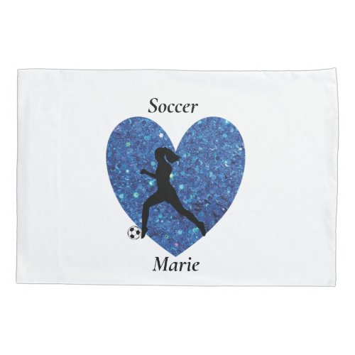  Soccer Girl Heart Personalized Name soccer Girl Pillow Case