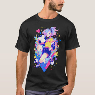 Soccer Girl In Funny Pastel Japan Anime Aesthetic T-Shirt